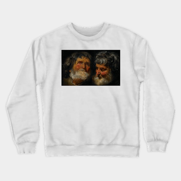 Two Studies of the Head of an Old Man by Jacob Jordaens Crewneck Sweatshirt by Classic Art Stall